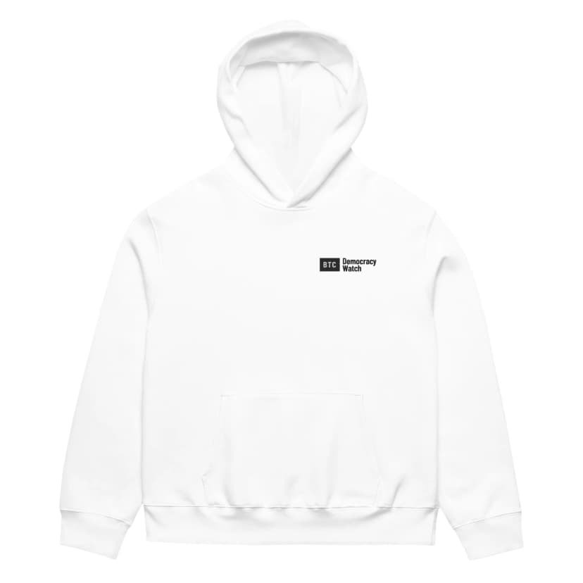 Democracy Watch Unisex Hoodie - White